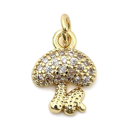 Brass Micro Pave Cubic Zirconia Charms KK-C134-30G-1