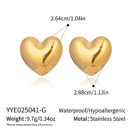 Heart 304 Stainless Steel Stud Earrings AO8083-8-1