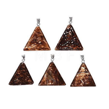 Natural Tree Bark Agate Pendants G-Q606-12-1