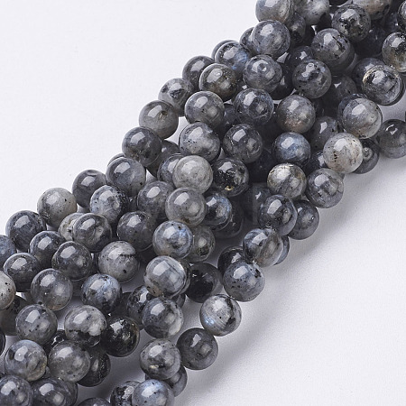 Natural Larvikite Beads Strands X-GSR6mmC128-1