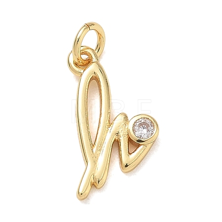 Brass Micro Pave Clear Cubic Zirconia Charms KK-D289-66G-H-1