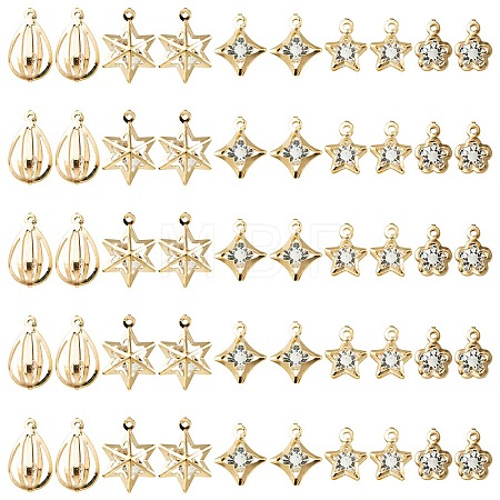 50Pcs 5 Style Rack Plating Iron Charms FIND-YW0003-87-1