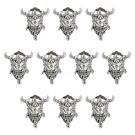 10Pcs Tibetan Style Alloy Beads TIBEB-DC0001-05-1