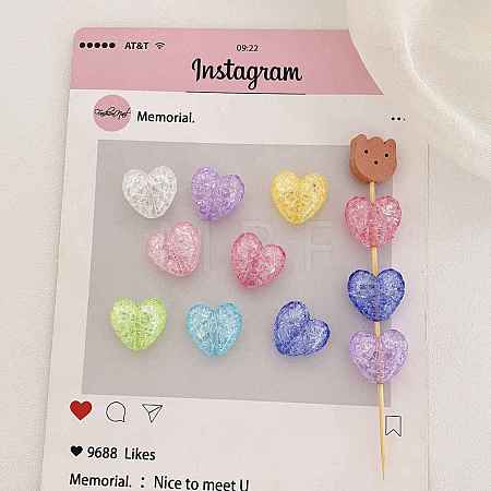 Transparent Crackle Acrylic Beads OACR-N163-08-1