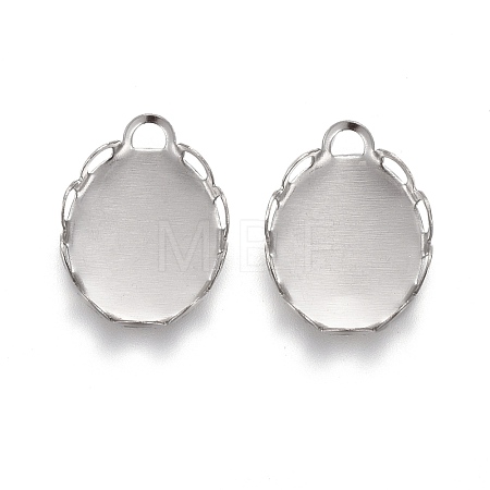 Tarnish Resistant 304 Stainless Steel Cabochon Settings STAS-P249-13B-P-1