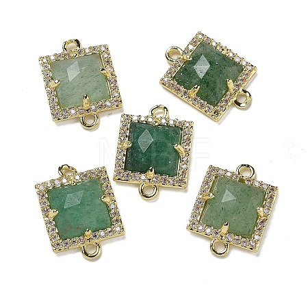 Natural Green Strawberry Quartz Faceted Square Links G-I375-03G-06-1