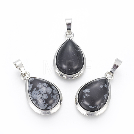 Natural Snowflake Obsidian Pendants G-L512-C18-1