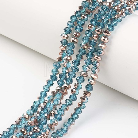Electroplate Transparent Glass Beads Strands EGLA-A034-T2mm-N06-1