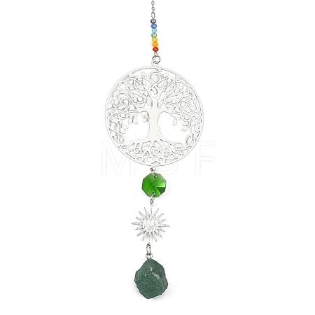 201 Stainless Steel Tree of Life Suncatcher HJEW-JM04875-02-1
