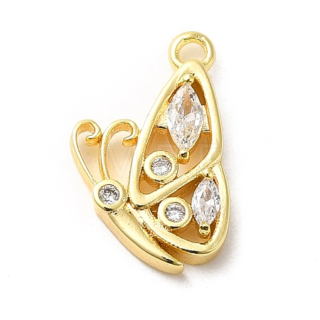 Brass Micro Pave Cubic Zirconia Pendants ZIRC-P113-02G-1