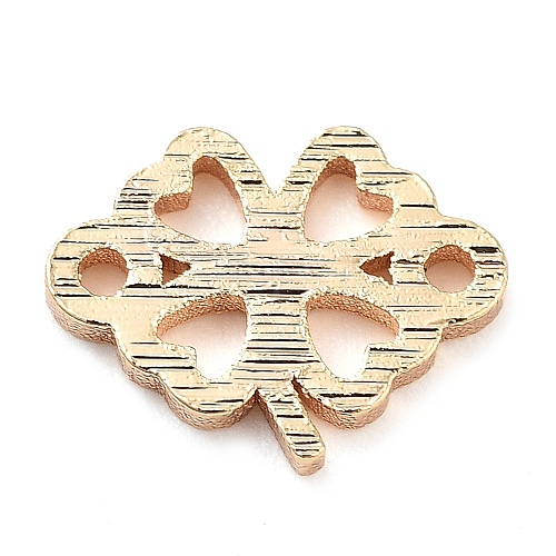 Brass Laser Cut Clover Connector Charms KK-U028-07G-1