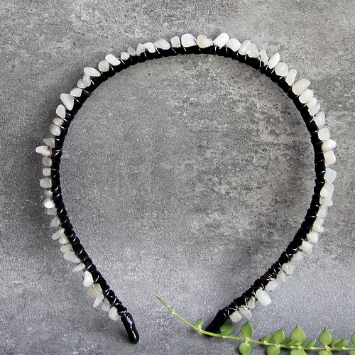 Natural White Moonstone Hair Bands PW-WG1C09B-02-1