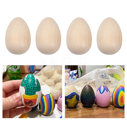 Unfinished Chinese Cherry Wooden Simulated Egg Display Decorations WOOD-B004-01B-1