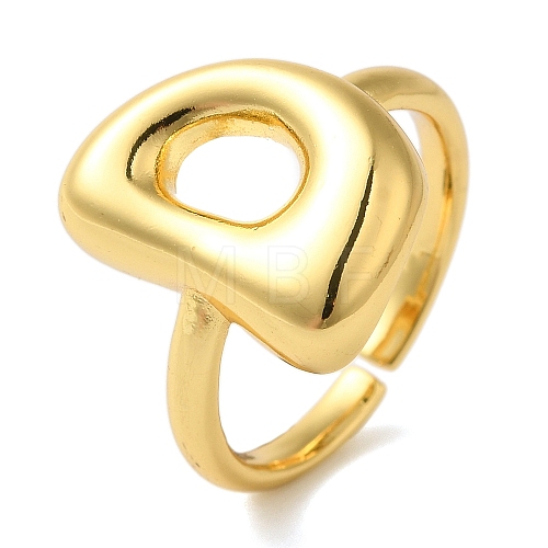 Initials Brass Open Cuff Ring for Women RJEW-N046-02D-G-1