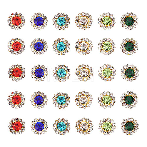 600Pcs 6 Colors Sew on Rhinestone RGLA-FH0001-02-1