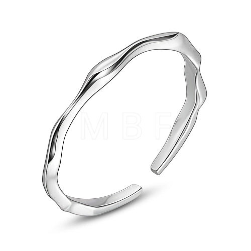 SHEGRACE Rhodium Plated 925 Sterling Silver Cuff Rings JR782A-1