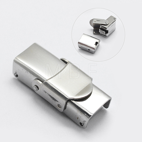 201 Stainless Steel Watch Band Clasps STAS-K173-01B-1