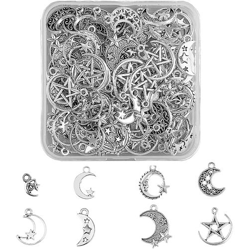 112Pcs 8 Style Tibetan Style Alloy Pendants FIND-FH0005-05-1