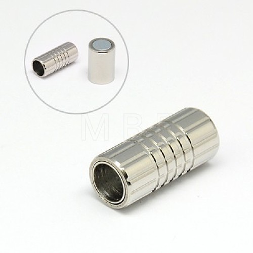 Tarnish Resistant 304 Stainless Steel Magnetic Clasps with Glue-in Ends STAS-K006-4mm-33C-1