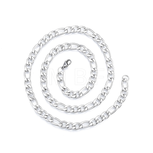 Men's 201 Stainless Steel Figaro Chains Necklace NJEW-N050-A08-7-55P-1