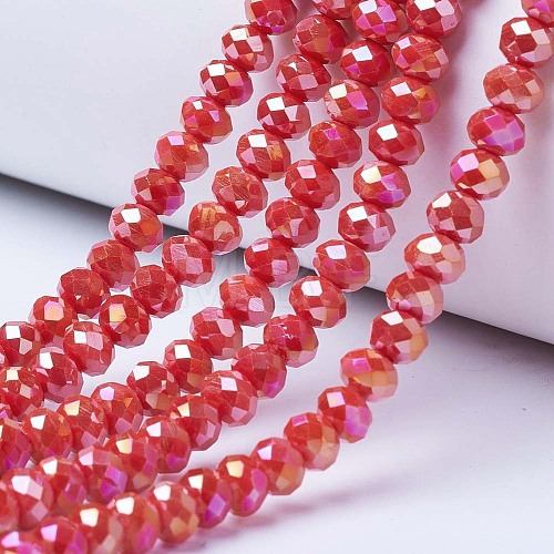 Electroplate Glass Beads Strands X-EGLA-A034-P2mm-B06-1