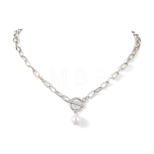 Imitation Pearl Beads Pendant Necklaces NJEW-JN04732-02-1