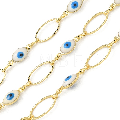 Rack Plating Brass Enamel Link Chains CHC-P012-11G-06-1