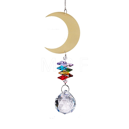 Alloy Moon Hanging Ornaments HJEW-P016-02G-1