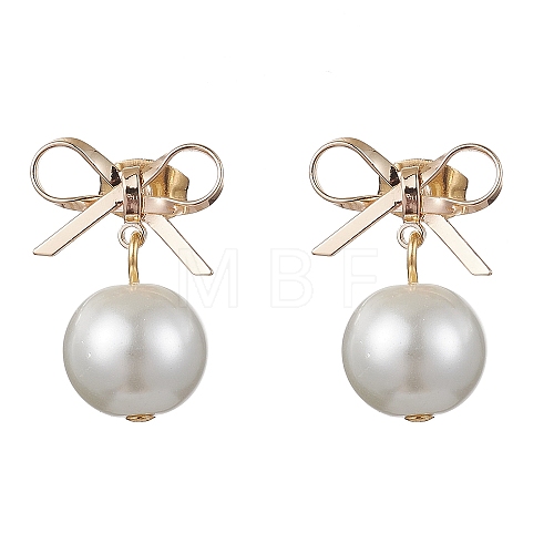 Brass Bowknot Dangle Stud Earrings EJEW-TA00347-1-1