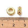 Rack Plating Brass Micro Pave Clear Cubic Zirconia Beads KK-U014-07G-2