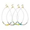 Ocean Synthetic Turquoise Starfish & Handmade Porcelain Fish & Glass Seed Beaded Necklaces for Women NJEW-JN06221-2