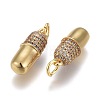 Brass Micro Pave Clear Cubic Zirconia Pendants ZIRC-Z001-03B-2