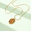Brass Enamel Pendant 304 Stainless Steel Round Snake Chain Necklaces for Women KK-CBA3D94-01B-G-3