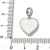 Brass Micro Pave Clear Cubic Zirconia European Dangle Charm CU-CBA9AB3-34P-3