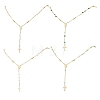 Faceted Glass and Brass Rosary Bead Necklaces NJEW-JN05672-1