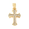 Brass Micro Pave Cubic Zirconia Pendants KK-U056-32G-1