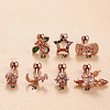 Brass Micro Pave Clear Cubic Zirconia Bowknot Cartilage Earrings WG7D5C2-24-1