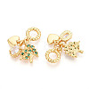 Brass Micro Pave Cubic Zirconia European Dangle Charms KK-N271-12G-2
