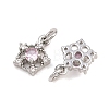 Brass Micro Pave Cubic Zirconia Charms CU-CBAA6E8-05P-04-2