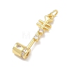 Brass Micro Pave Clear Cubic Zirconia Pendants KK-D289-01G-04-2