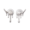 Natural Pearl Ear Studs EJEW-P286-37P-1