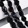 Natural Black Agate Beads Strands GG-N361-06A-07-1