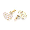 Brass Micro Pave Cubic Zirconia Enamel Pendants X-KK-L231-06G-02-2