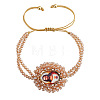 Adjustable Glass Beads Double Layers Braided Bead Bracelets DY5485-5