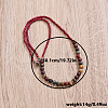 Round Synthetic Turquoise & Glass Seed Beaded Necklaces fow Men FS-WGBCB06-01-2