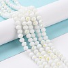 Electroplate Opaque Solid Color Glass Beads Strands EGLA-A044-P8mm-L01-5