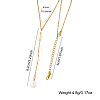 Adjustable Triple Faux Pearl Oval Tassel 304 Stainless Steel Lariat Y Necklaces for Women LS-UT5440-1-4