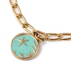 Enamel Starfish Charm Bracelet with Curb Chains BJEW-G669-26G-3