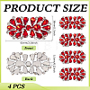 4Pcs Flower Alloy & Glass Rhinestone Applques DIY-MA0007-20B-2