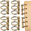 6-Ring Bamboo Stick Alloy Loose Leaf Book Binder Hinged Rings FIND-CP0003-97AB-8